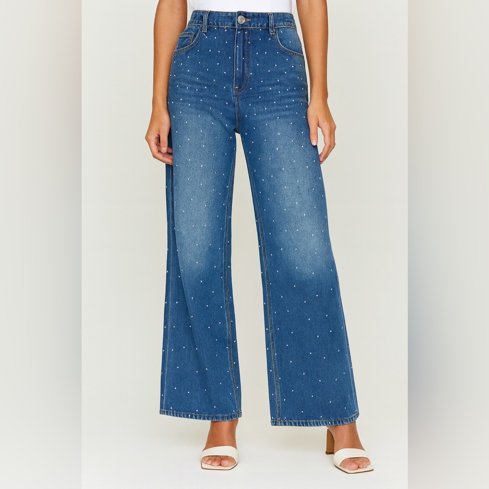Embellished Blue Flare Jeans